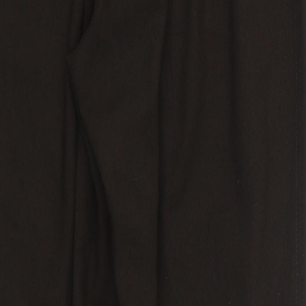 Marks and Spencer Womens Brown  Polyester Trousers  Size 10 L32 in Regular Zip