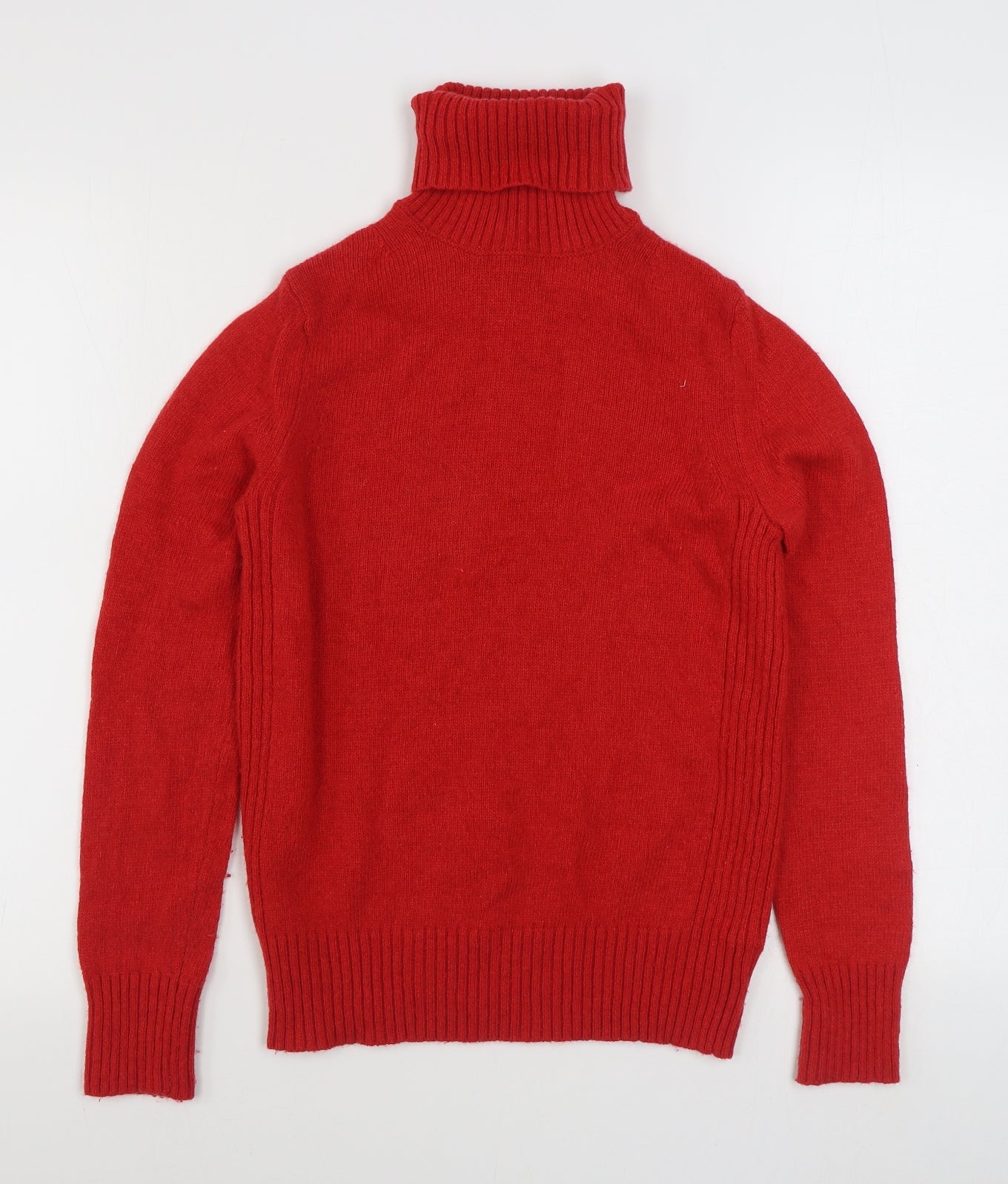 Marks and Spencer Womens Red Roll Neck  Polyamide Pullover Jumper Size 8