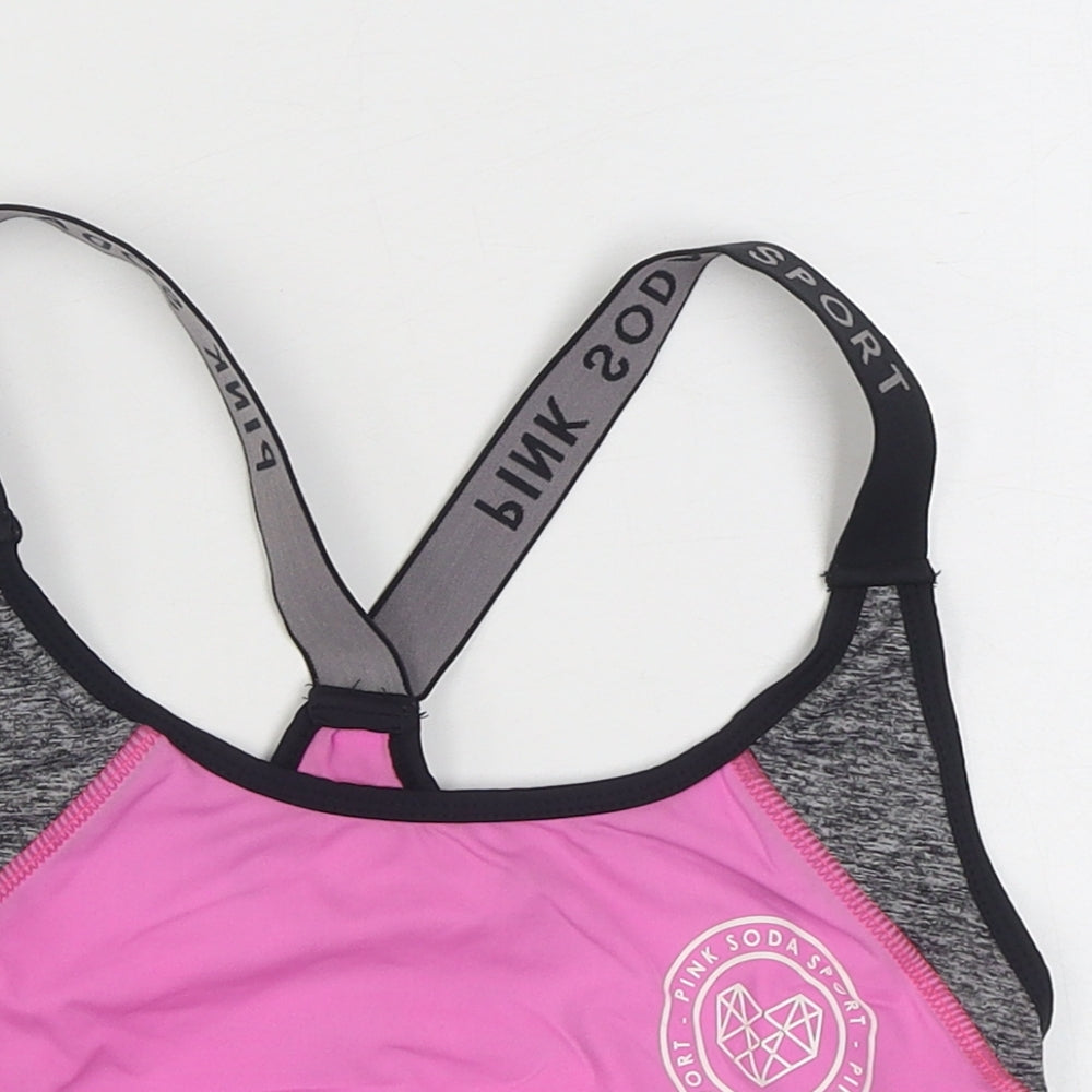 Pink Soda Womens Pink  Polyester Camisole Tank Size 10 Scoop Neck Pullover