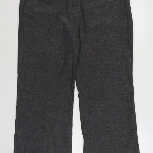 Marks and Spencer Womens Grey  Polyester Trousers  Size 16 L27 in Regular Zip