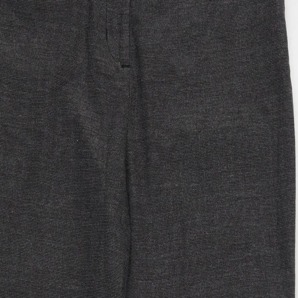 Marks and Spencer Womens Grey  Polyester Trousers  Size 16 L27 in Regular Zip