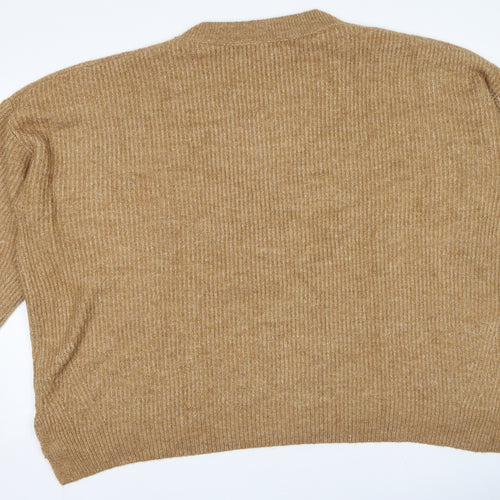 Primark  Womens Brown Round Neck  Acrylic Pullover Jumper Size 2XL