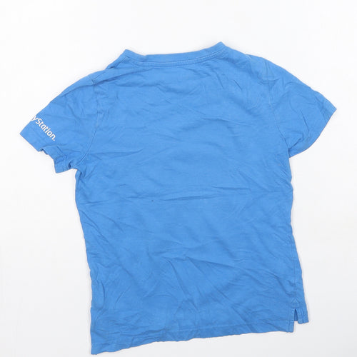 F&F Boys Blue  Cotton Basic Casual Size 5-6 Years Round Neck  - Play Station