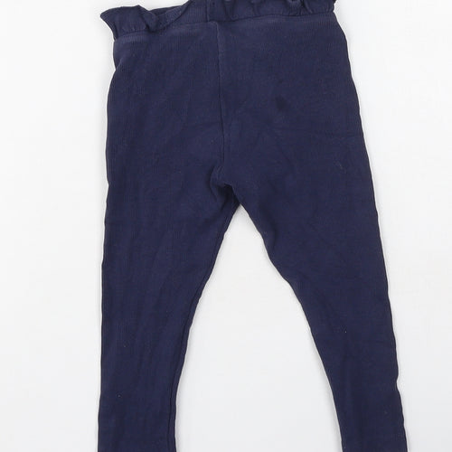 Dunnes Stores Girls Blue  Cotton Jogger Leggings Size 18-24 Months