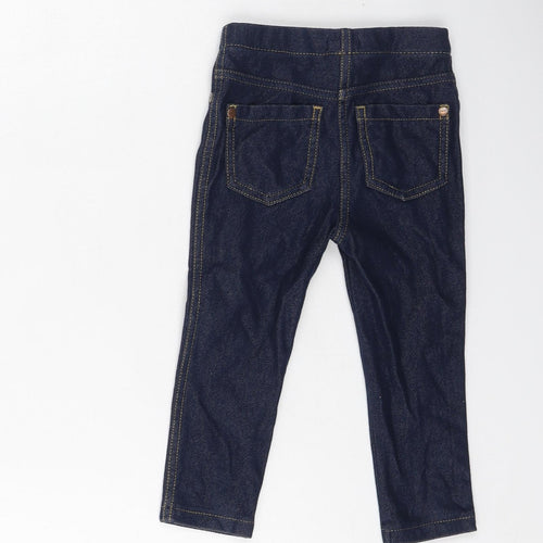 F&F Girls Blue  Cotton Jogger Jeans Size 24 Months