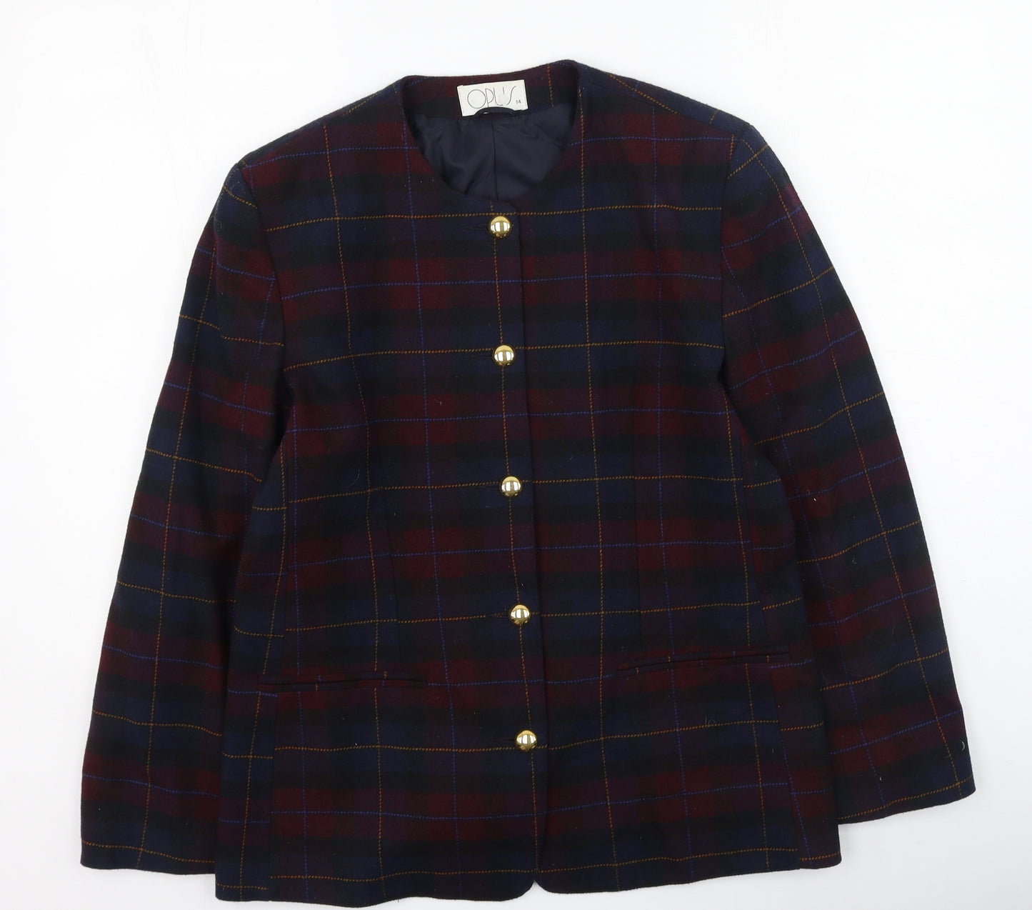OPUS Womens Multicoloured Plaid  Jacket  Size 14