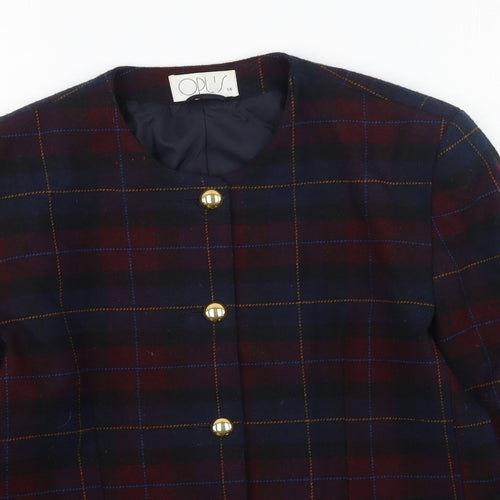 OPUS Womens Multicoloured Plaid  Jacket  Size 14