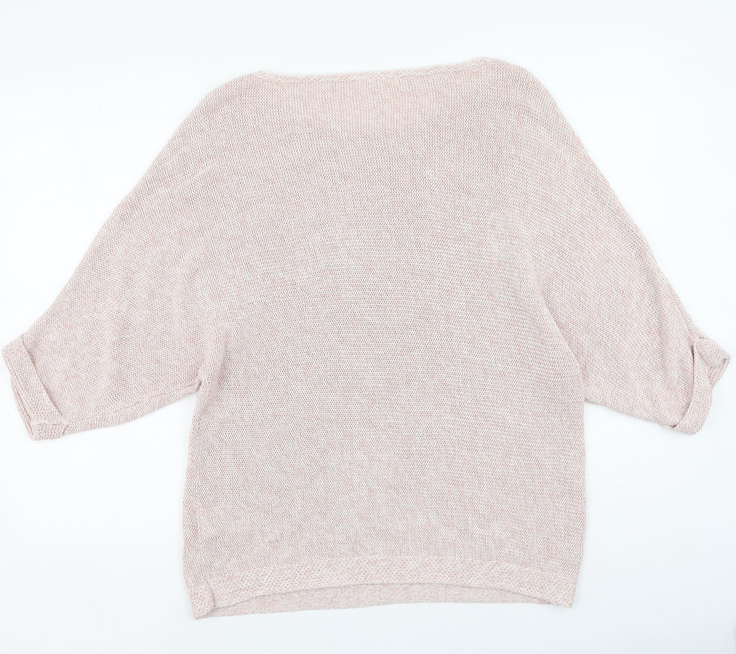 H&M Womens Beige Round Neck  Cotton Pullover Jumper Size L