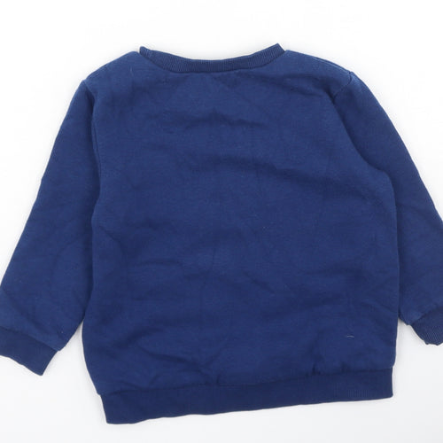 Preworn Baby Blue  Cotton Pullover Jumper Size 12-18 Months   - Dinosaur