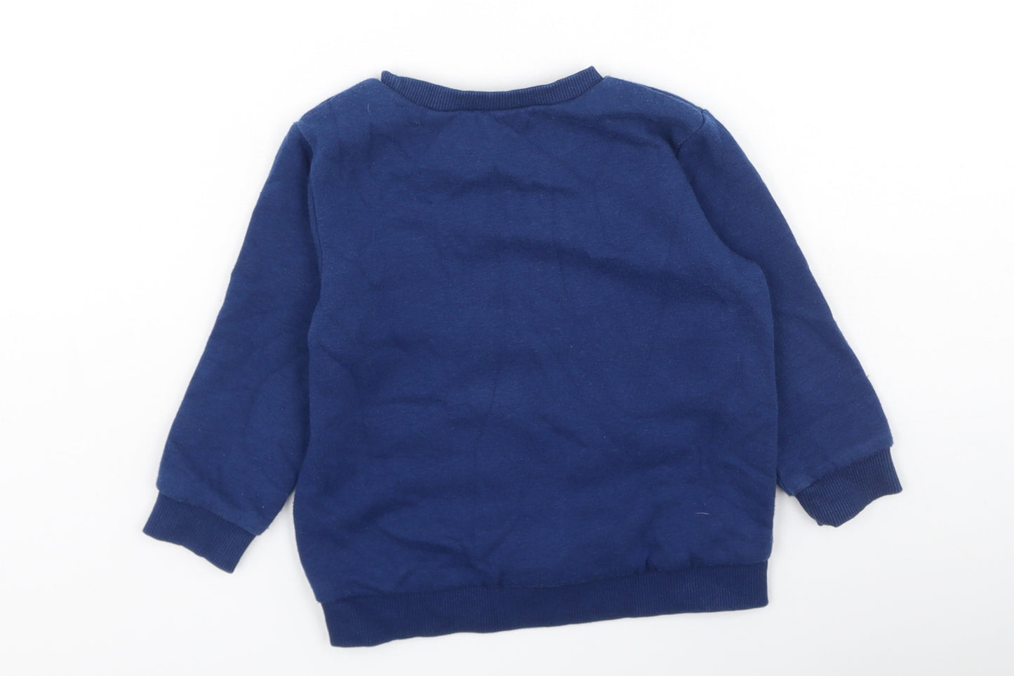 Preworn Baby Blue  Cotton Pullover Jumper Size 12-18 Months   - Dinosaur