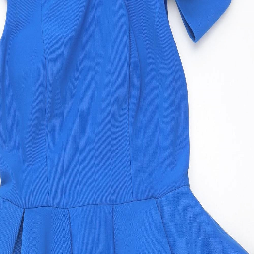 Forever Unique Womens Blue  Polyester Bodycon  Size 12  Round Neck