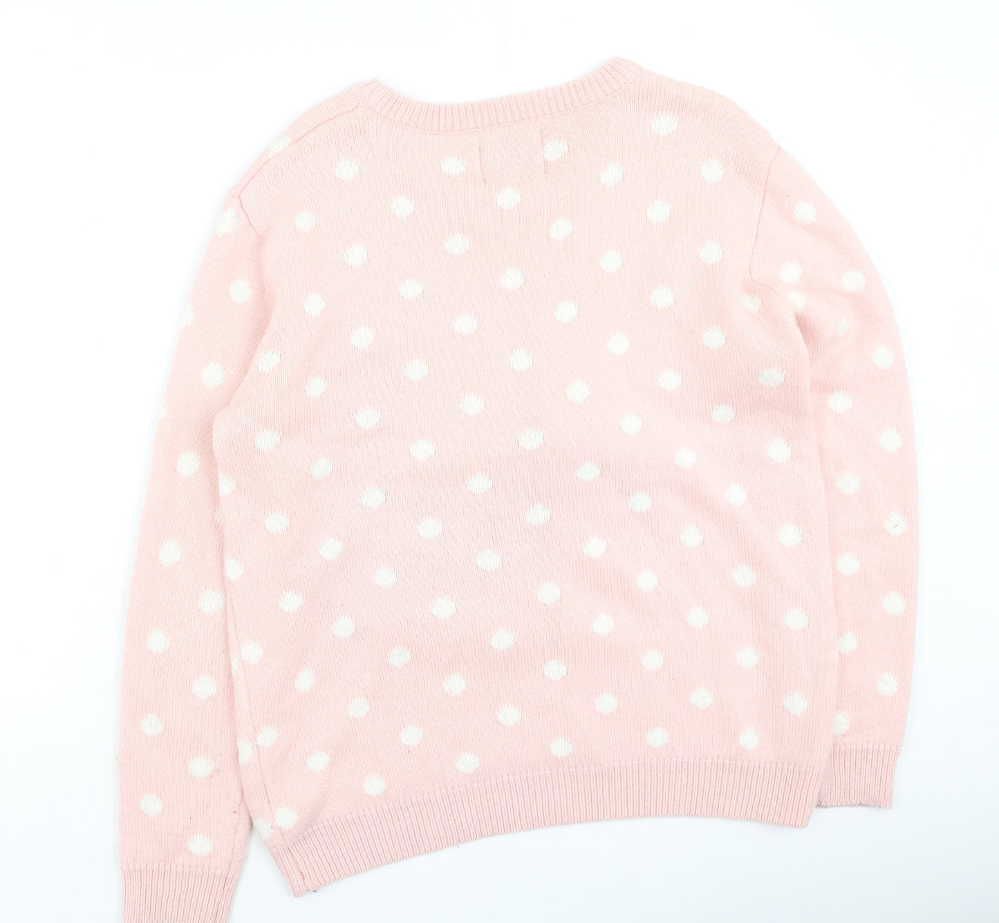 Primark Womens Pink Round Neck  Acrylic Pullover Jumper Size S   - Christmas Jumper