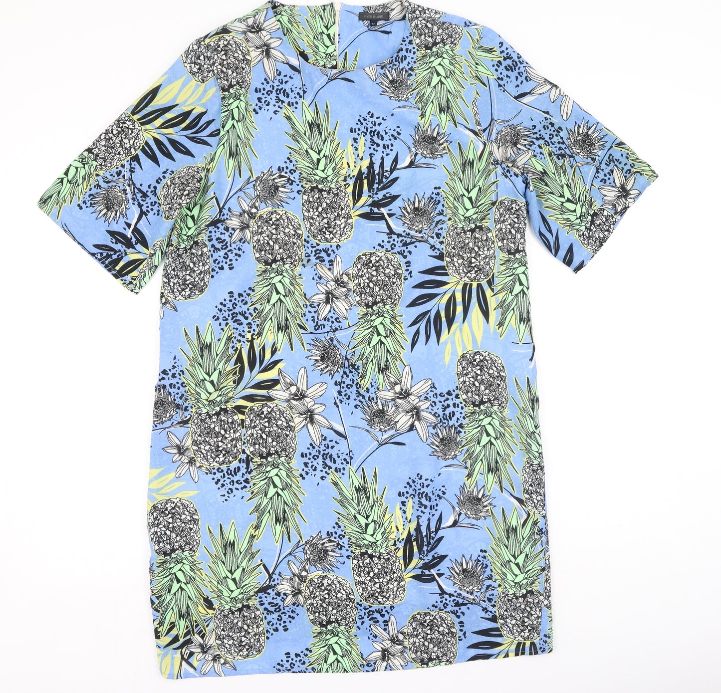 River Island  Womens Blue  Polyester Bodycon  Size 12  Round Neck