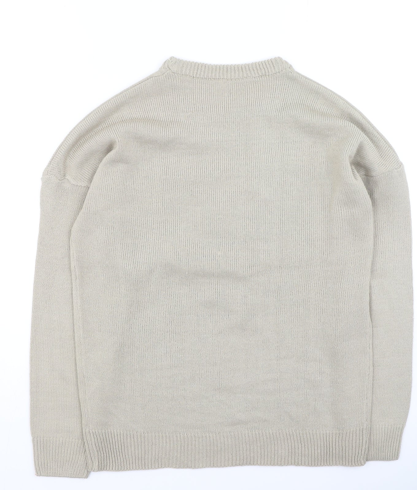 Pep&co  Womens Beige Round Neck  Acrylic Pullover Jumper Size M   - Christmas Jumper