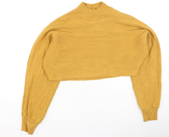 New Look Womens Yellow Viscose Pullover Sweatshirt Size L