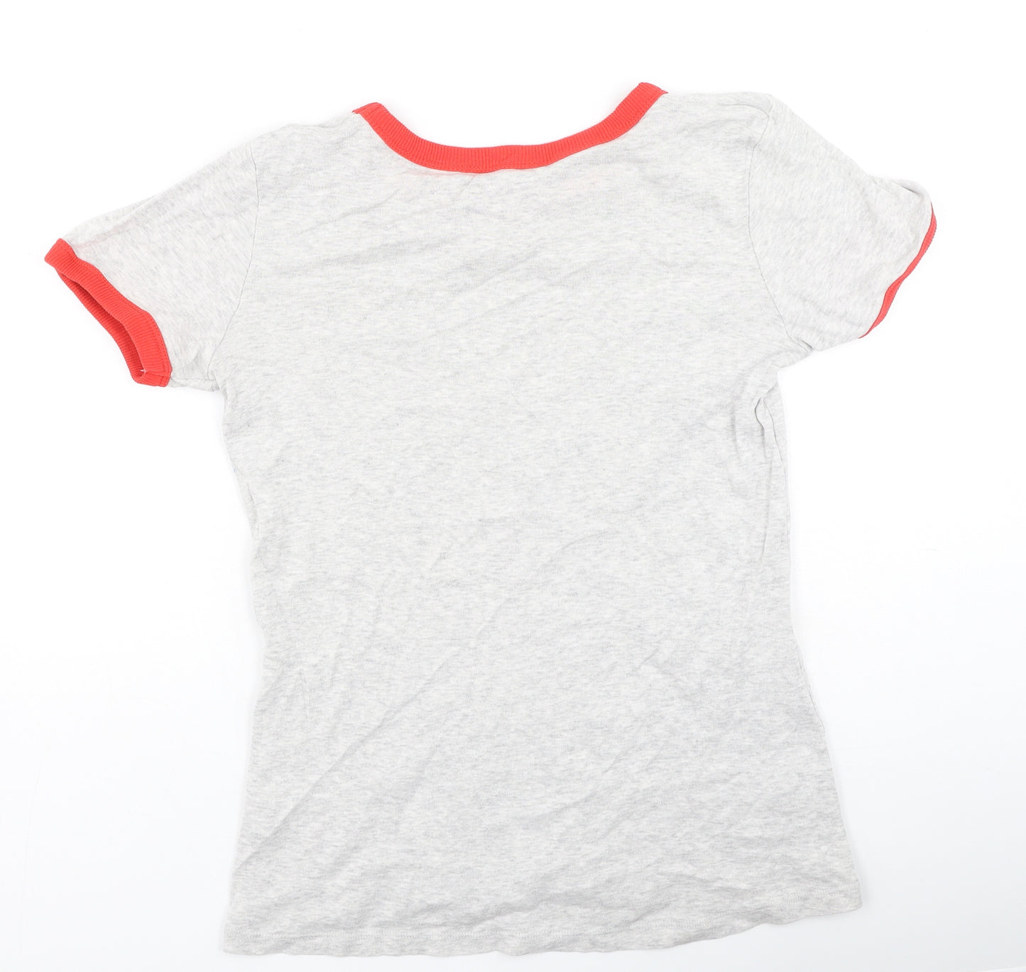 Brave Soul Womens Grey  Cotton Basic T-Shirt Size M Round Neck