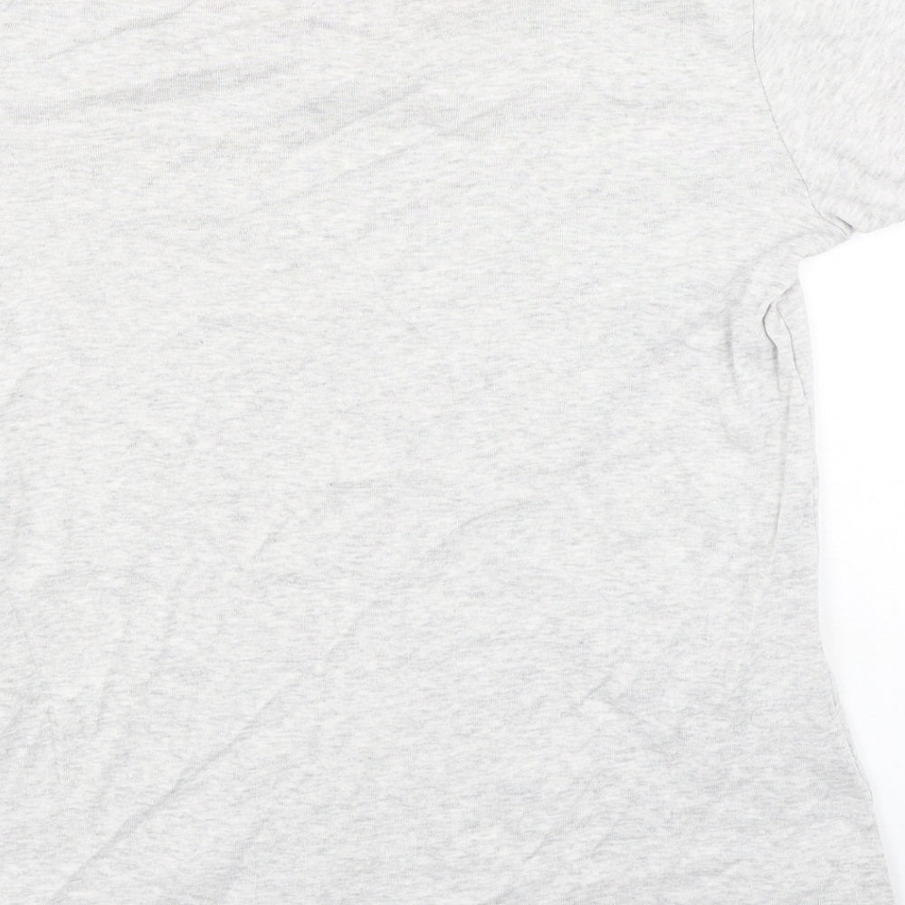 Brave Soul Womens Grey  Cotton Basic T-Shirt Size M Round Neck