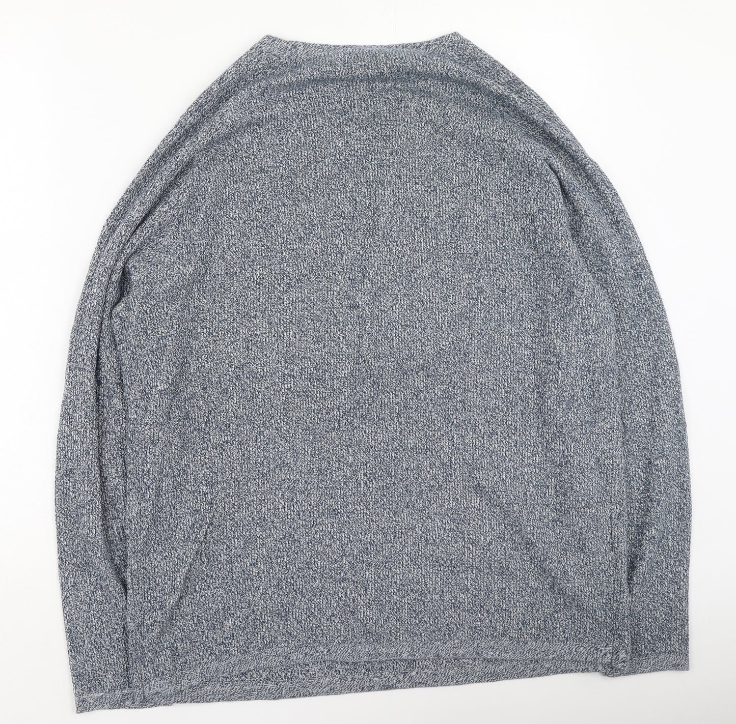 Red Herring Mens Blue Round Neck  Cotton Pullover Jumper Size L