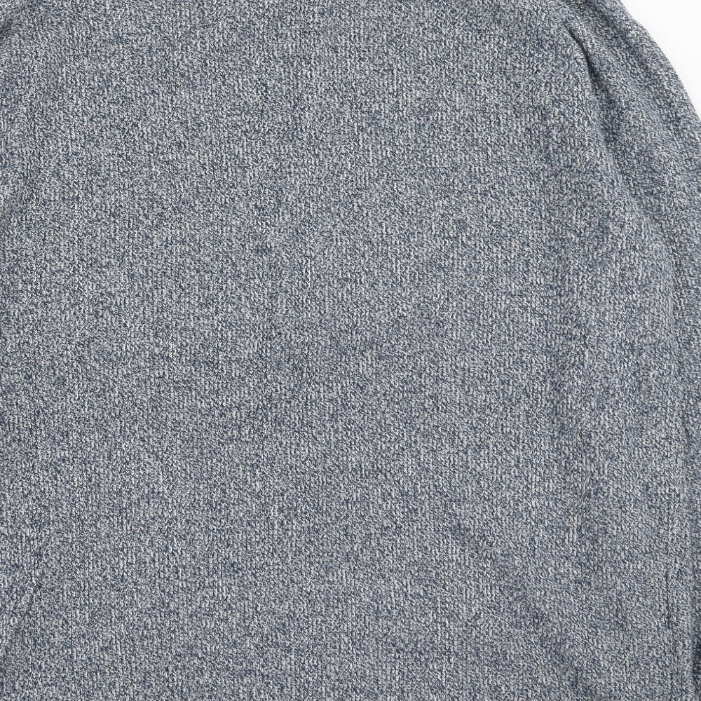 Red Herring Mens Blue Round Neck  Cotton Pullover Jumper Size L