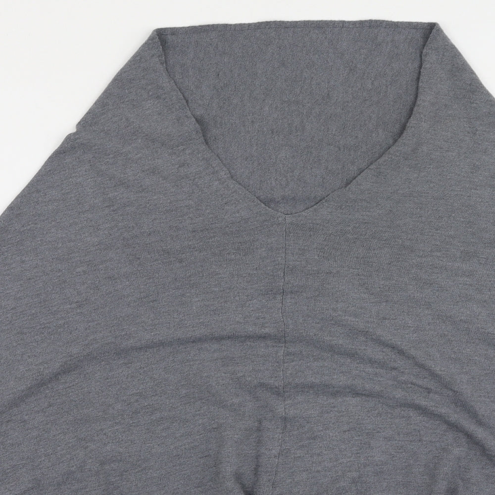 Paul Costelloe Womens Grey Round Neck  Viscose Shrug Jumper Size M