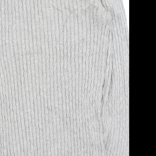 House of Fraser Womens Grey Round Neck  Cotton Pullover Jumper Size S