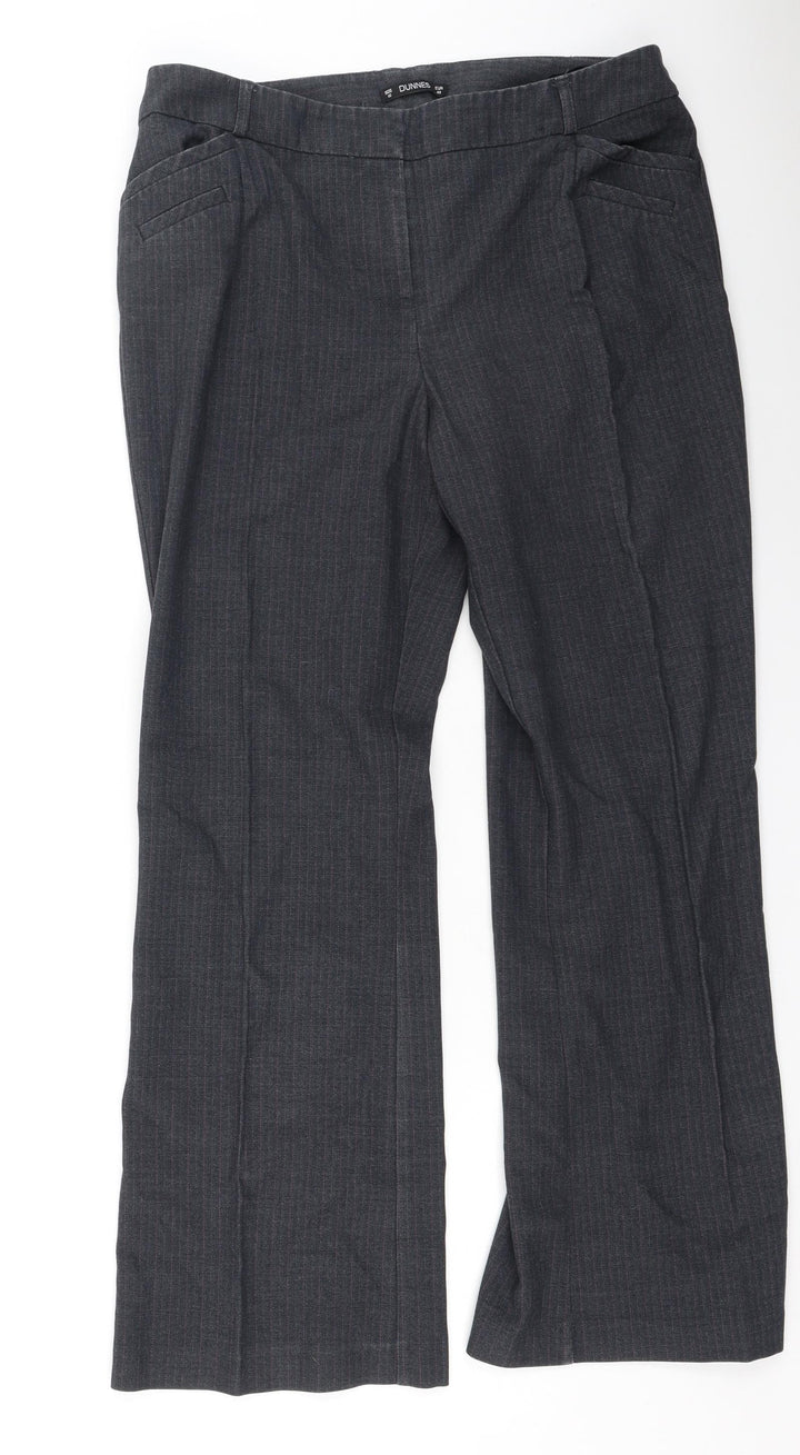 Dunnes Stores Womens Grey Polyester Trousers Size 12 L29 in Regular