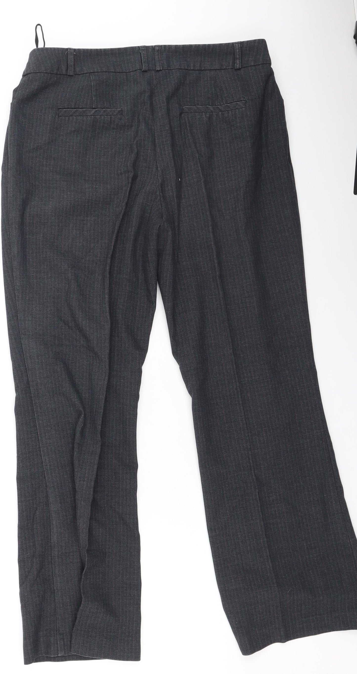 Dunnes Stores Womens Grey  Polyester Trousers  Size 12 L29 in Regular