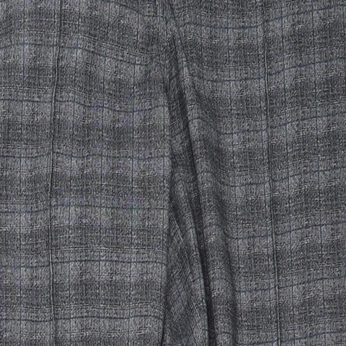 NEXT Womens Grey Plaid Polyester Trousers  Size 12 L28 in Regular