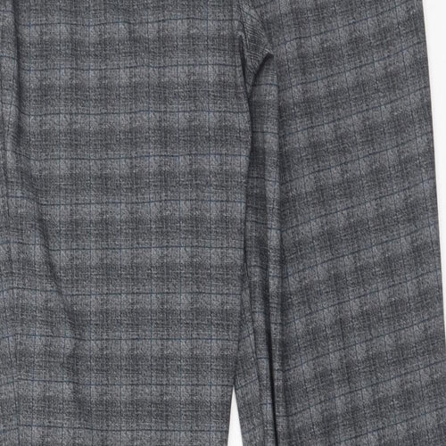 NEXT Womens Grey Plaid Polyester Trousers  Size 12 L28 in Regular