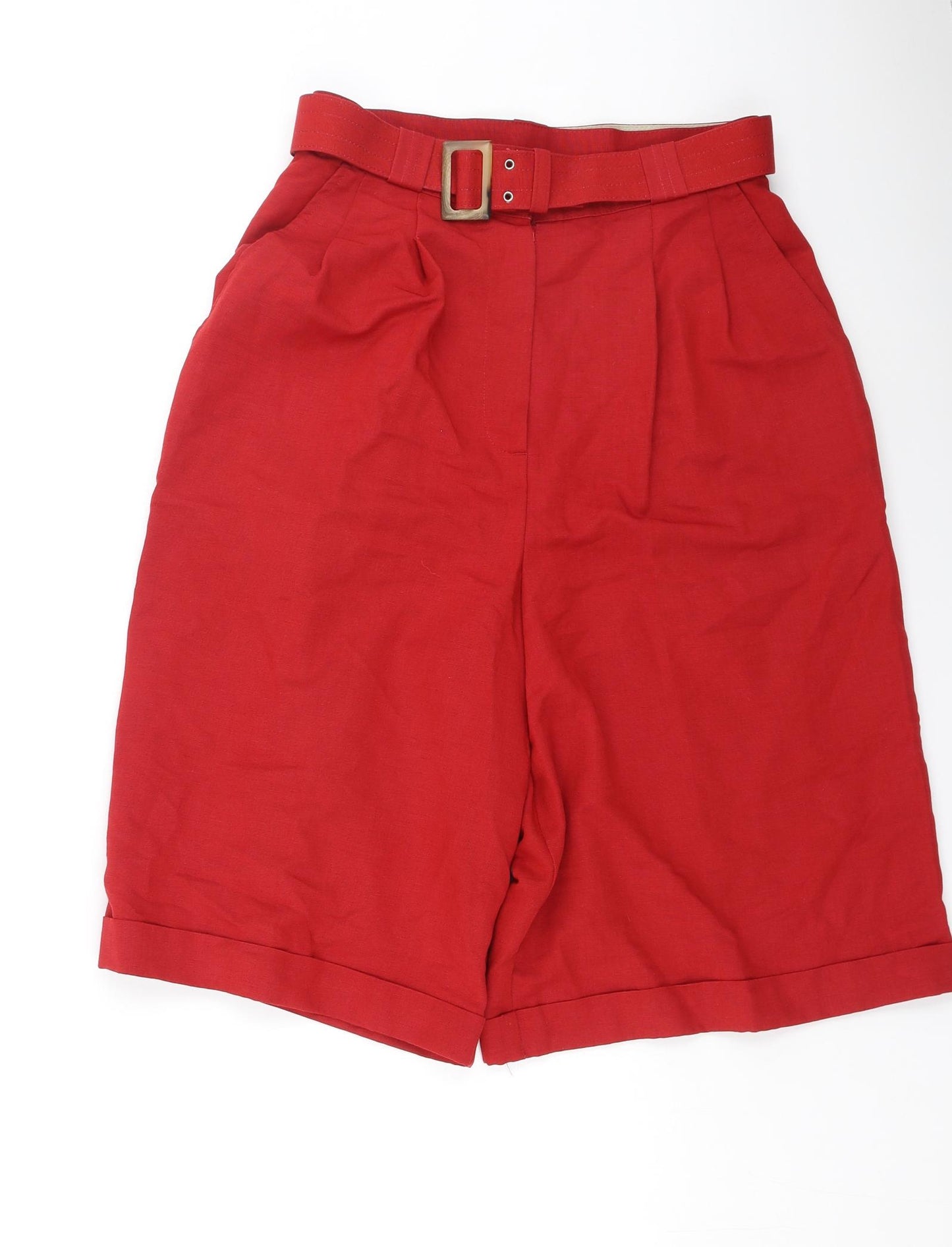 St Micheal  Womens Red  Viscose Mom Shorts Size 12 L14 in Regular