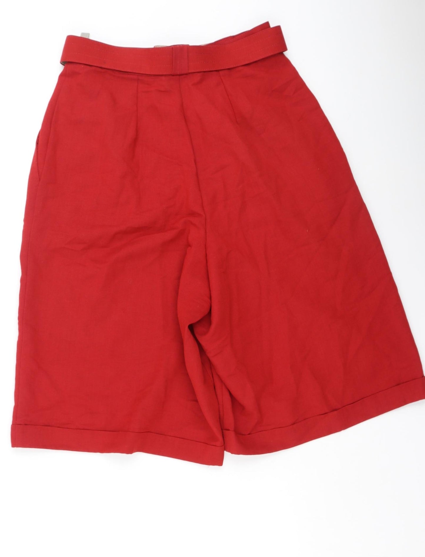 St Micheal  Womens Red  Viscose Mom Shorts Size 12 L14 in Regular