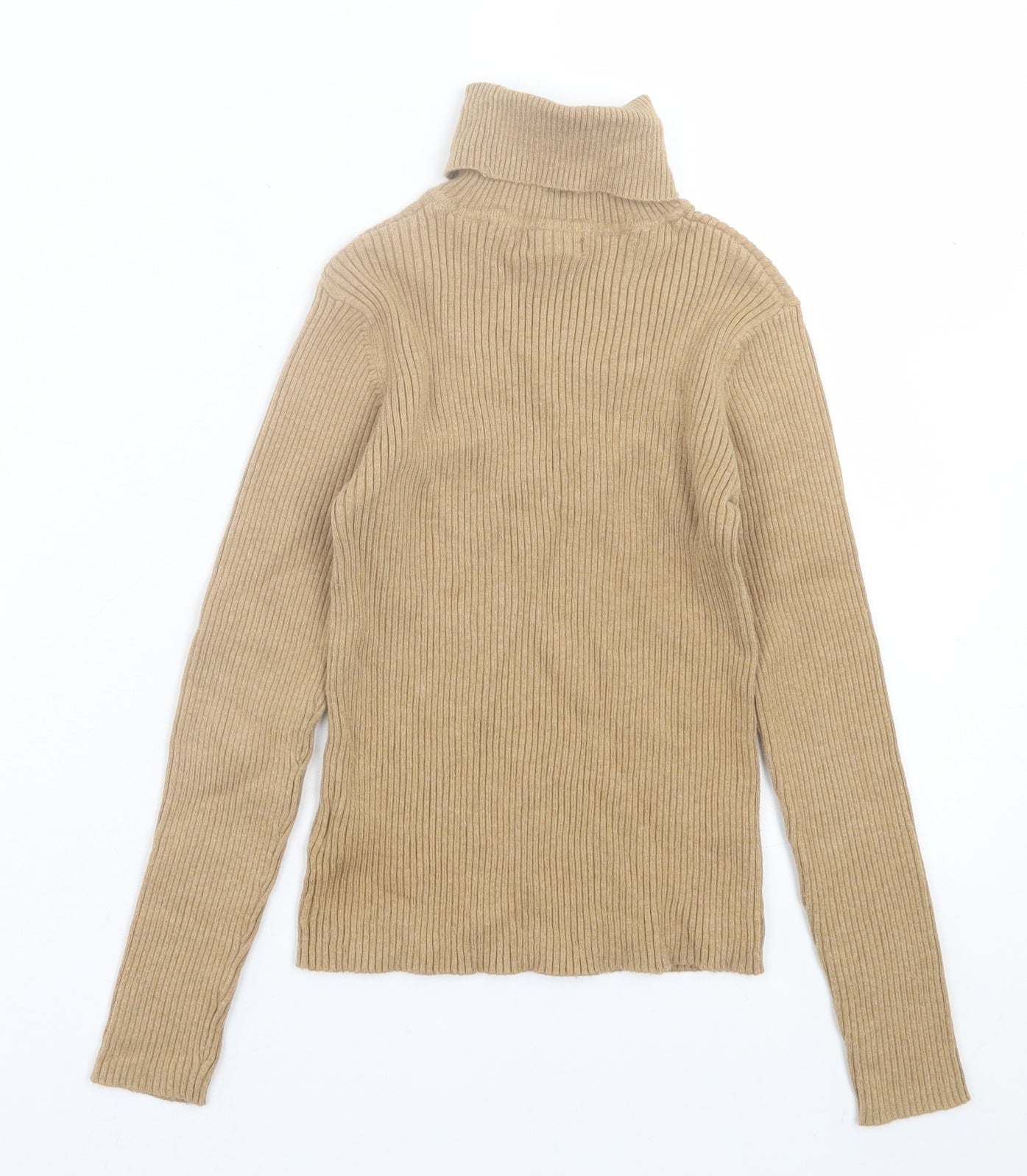 NEXT Girls Beige Roll Neck  Cotton Pullover Jumper Size 9 Years  Pullover