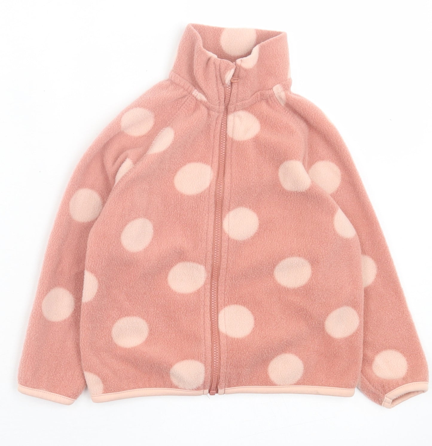 Primark Girls Pink Polka Dot Polyester Full Zip Sweatshirt Size 3-4 Years  Zip