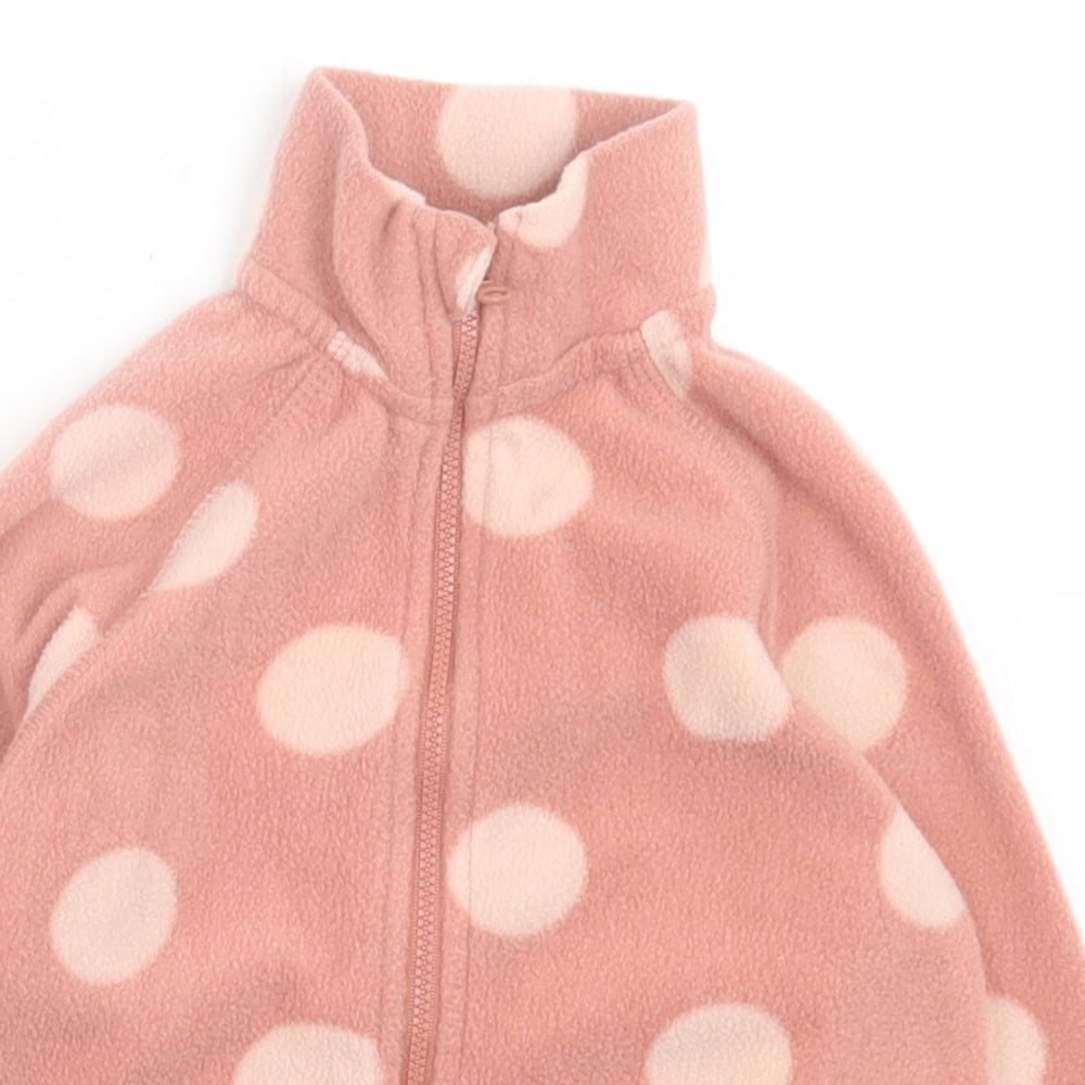 Primark Girls Pink Polka Dot Polyester Full Zip Sweatshirt Size 3-4 Years  Zip