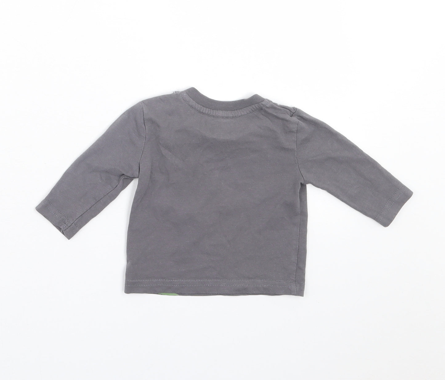 Preworn Boys Grey  Polyester Basic Casual Size 0-3 Months Crew Neck Button - Marvel