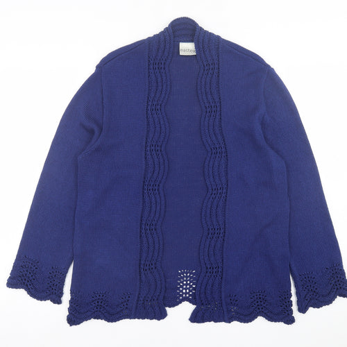 Eastex Womens Blue V-Neck  Acrylic Cardigan Jumper Size 14
