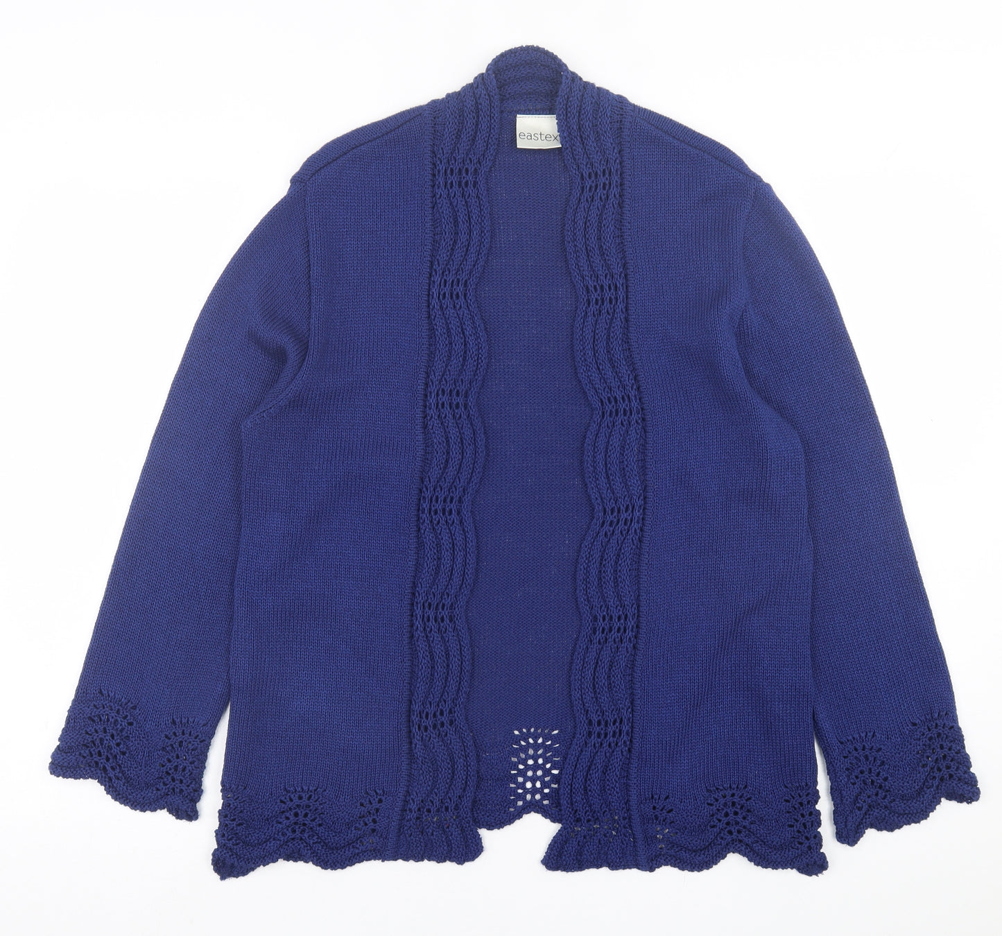 Eastex Womens Blue V-Neck  Acrylic Cardigan Jumper Size 14