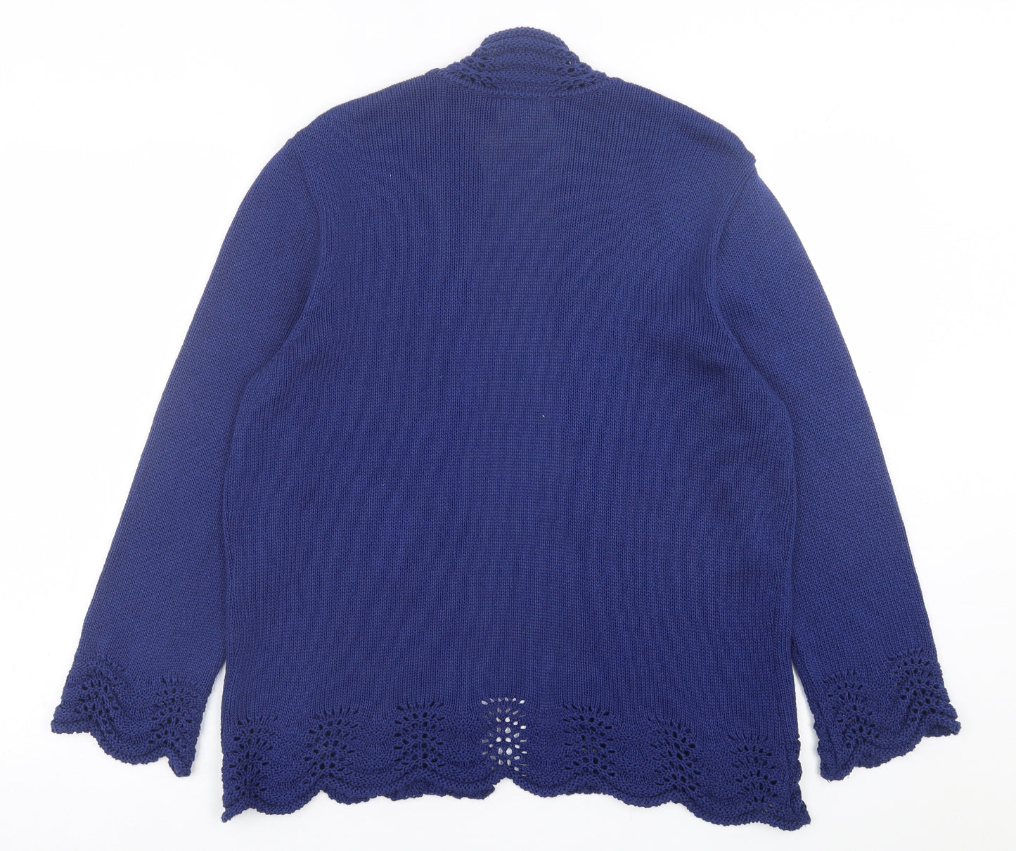 Eastex Womens Blue V-Neck  Acrylic Cardigan Jumper Size 14