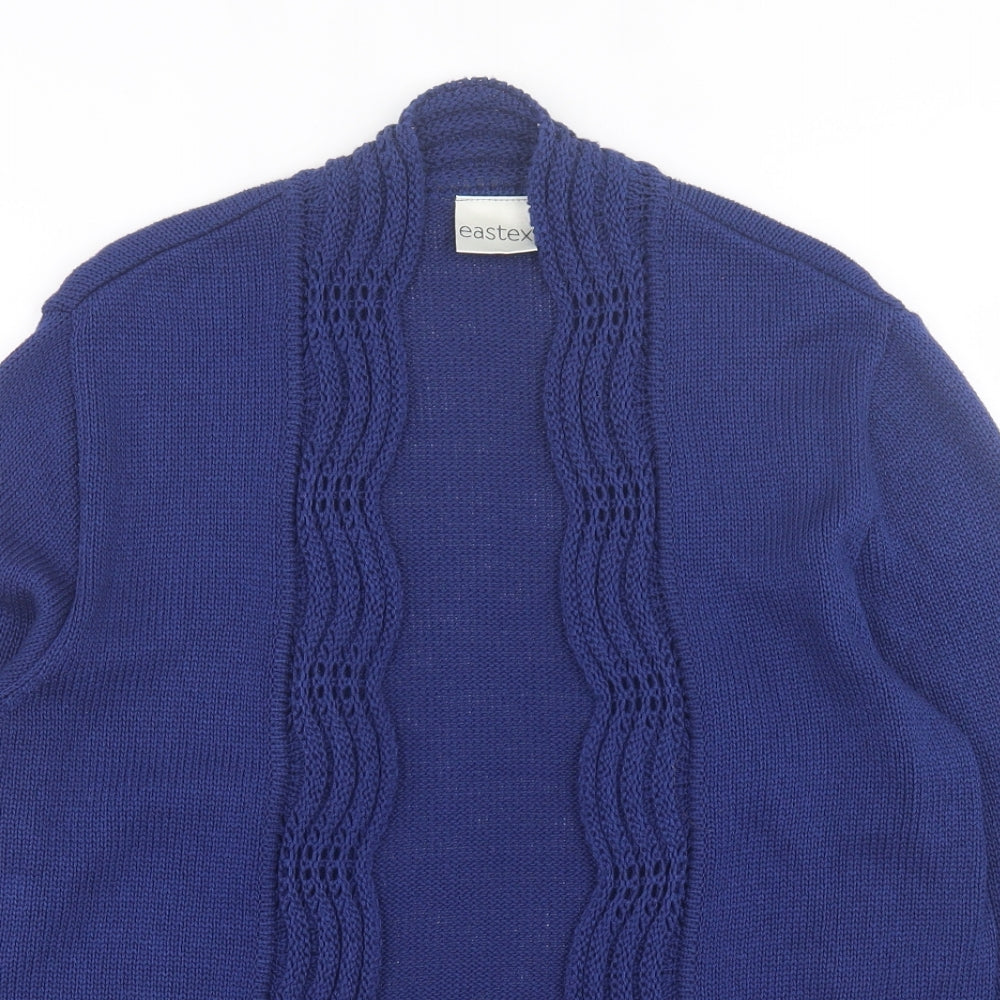 Eastex Womens Blue V-Neck  Acrylic Cardigan Jumper Size 14