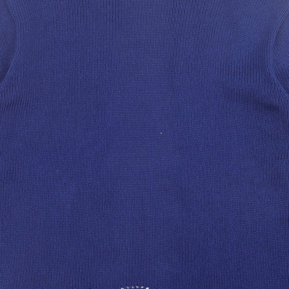 Eastex Womens Blue V-Neck  Acrylic Cardigan Jumper Size 14