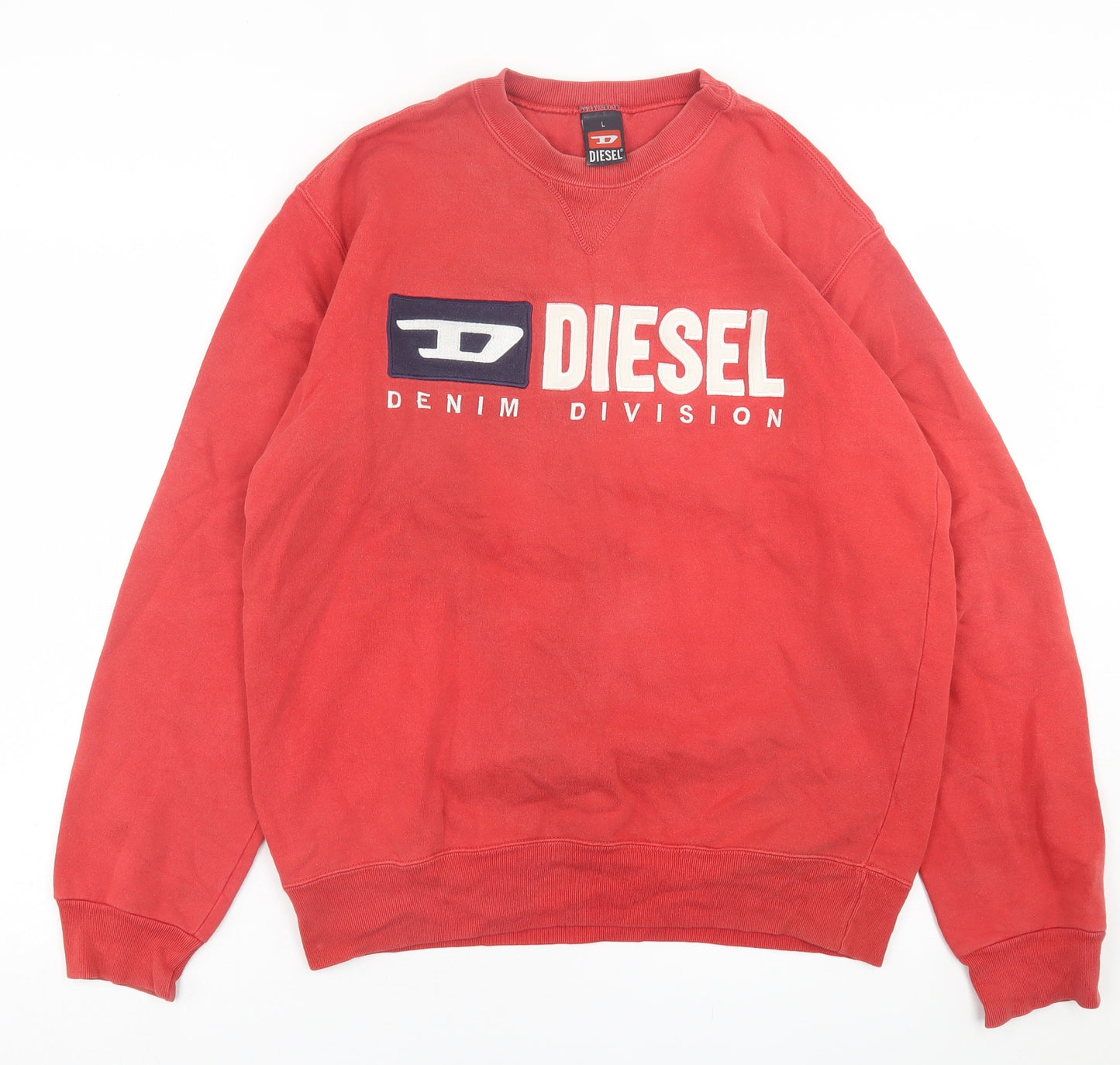Diesel Mens Red  Cotton Pullover Sweatshirt Size L