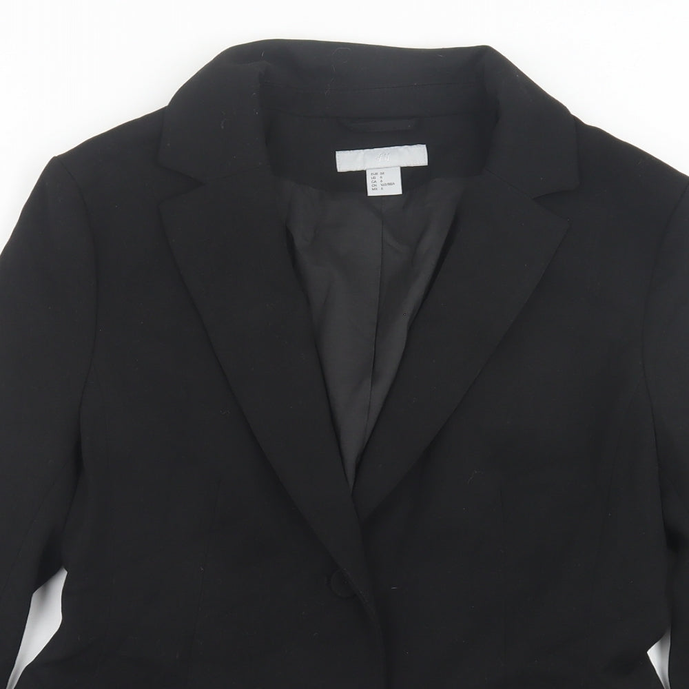 H&M Womens Black   Jacket Blazer Size 10  Button