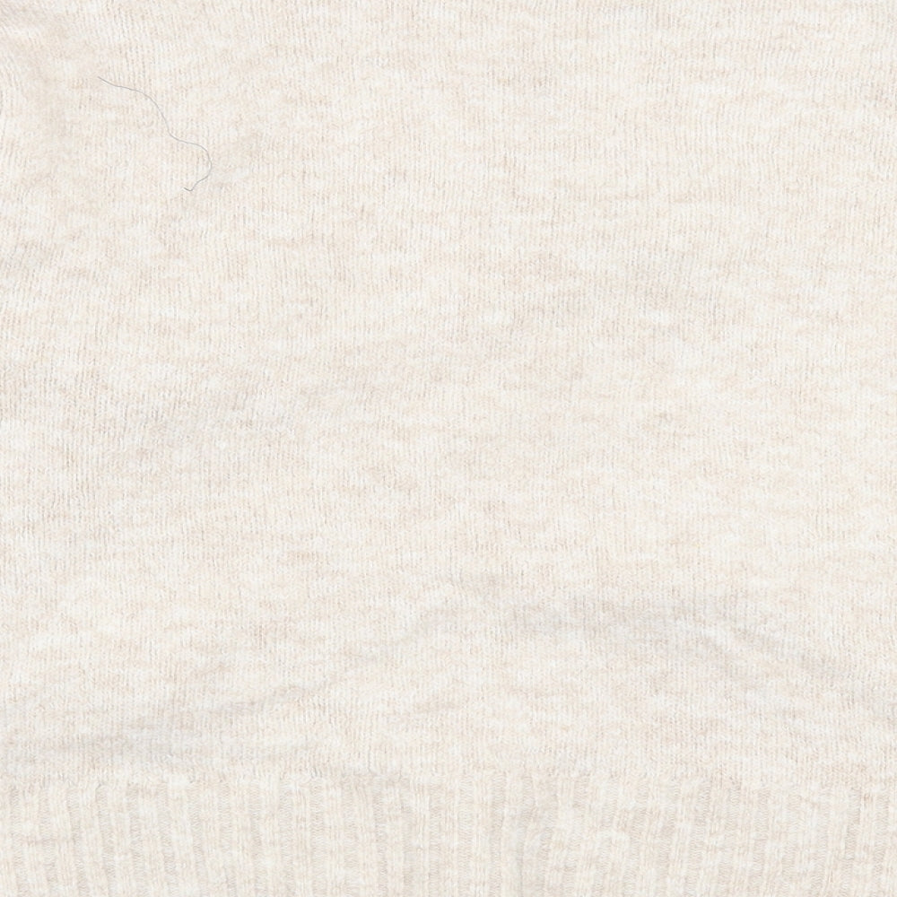 Primark Womens Beige Crew Neck  Acrylic Pullover Jumper Size M