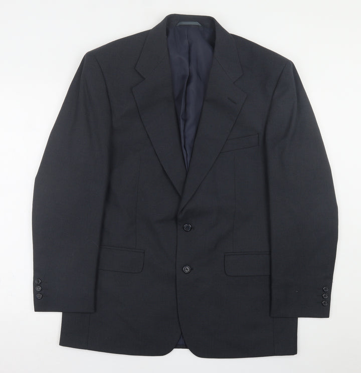 Greenwoods Mens Black  Polyester Jacket Suit Jacket Size 42