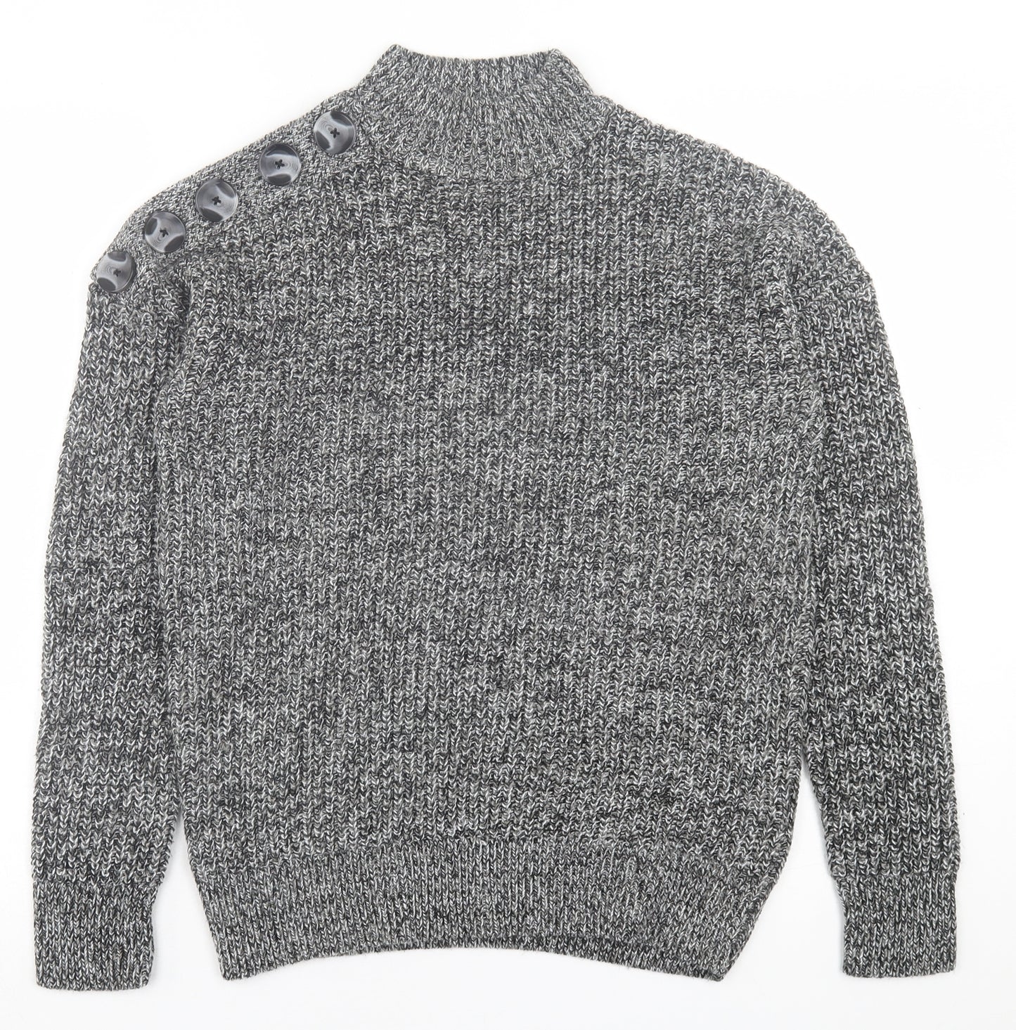 pep&co Womens Grey High Neck  Acrylic Pullover Jumper Size 12
