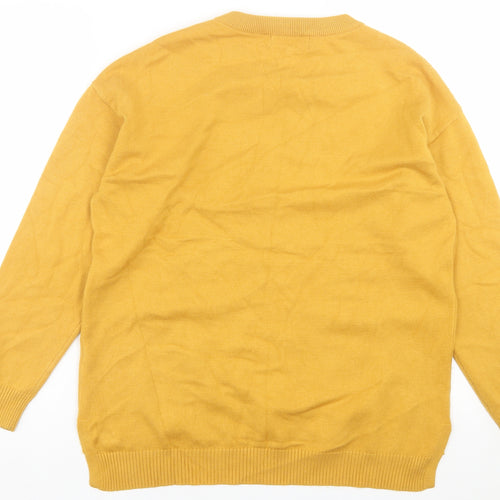 Paramour Womens Yellow Crew Neck  Viscose Pullover Jumper Size L