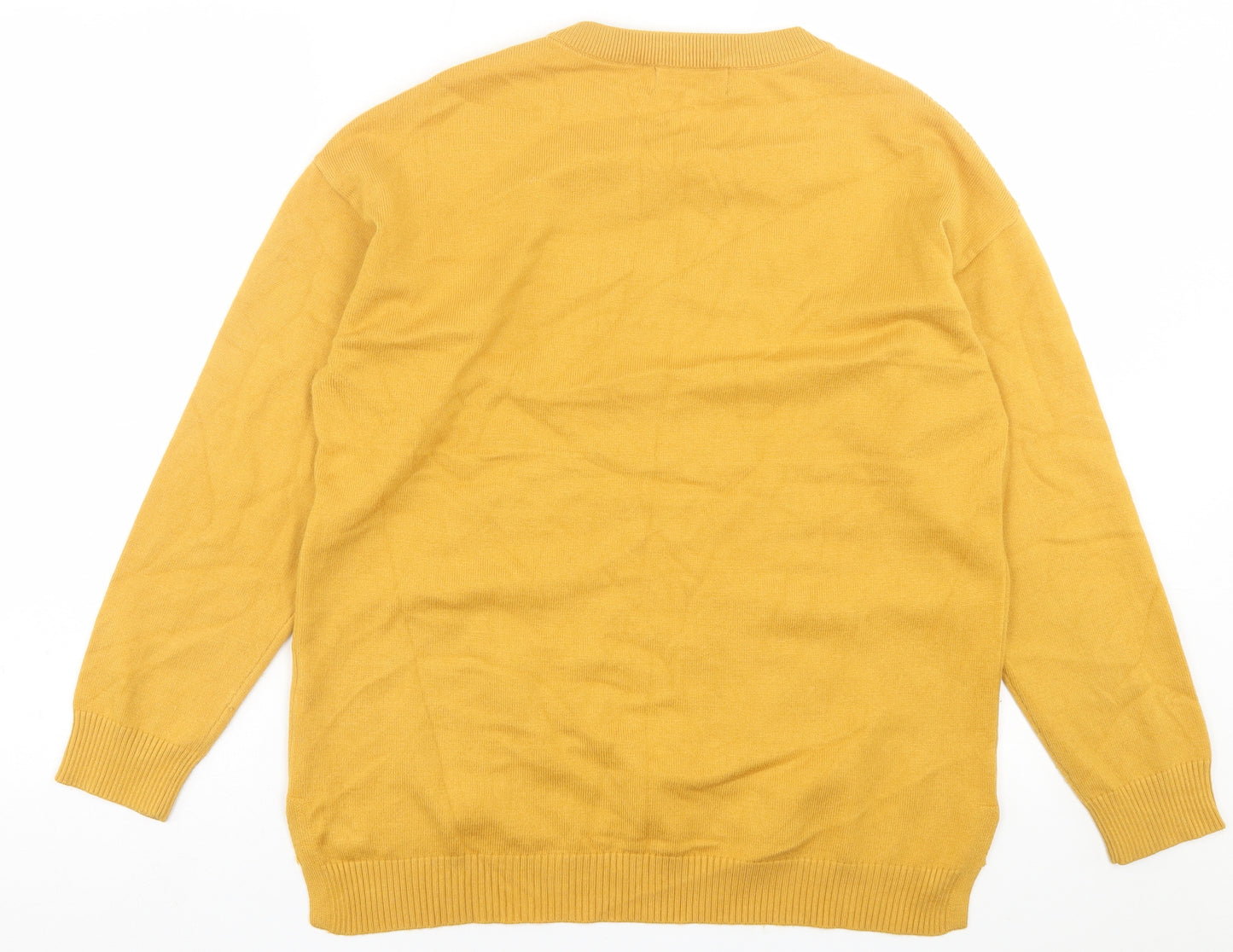 Paramour Womens Yellow Crew Neck  Viscose Pullover Jumper Size L