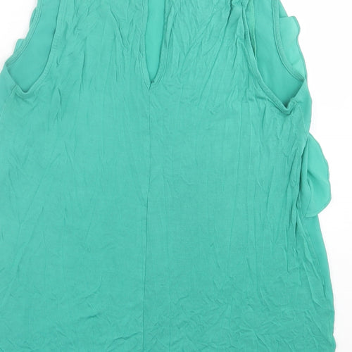Warehouse Womens Green  Polyester Basic Tank Size 12 Crew Neck