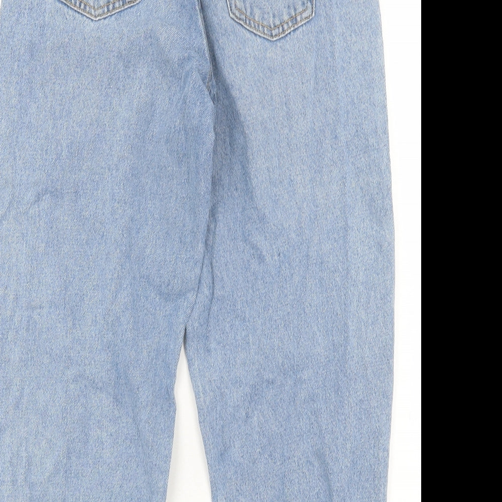 Denim & Co. Girls Blue  Cotton Capri Jeans Size 10-11 Years  Regular Tie