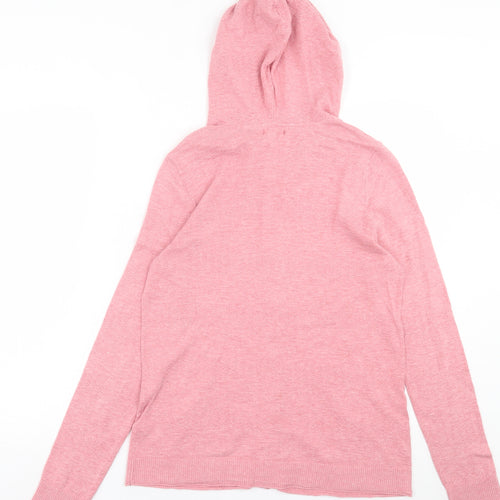 Fat Face Womens Pink  Cotton Full Zip Hoodie Size 10  Zip